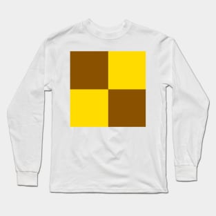 Yellow and Brown Banana Checkerboard Pattern Long Sleeve T-Shirt